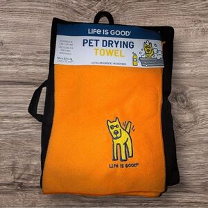 Life Is Good Pet Drying Towel Dog Microfiber Ultra Absorbent 44x27.5 Rare - NEW
